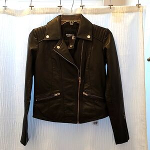 Barney's original NY sheepskin leather biker jacket